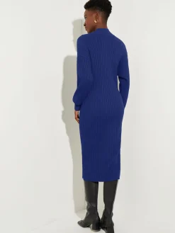 Outlet Mock Neck Soft Cable Knit Sweater Dress Dresses