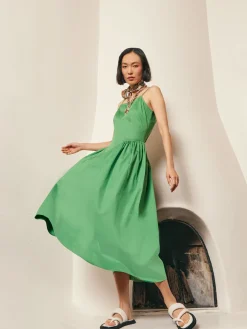 Clearance Modern Fit & Flare Cotton Maxi Dress Dresses