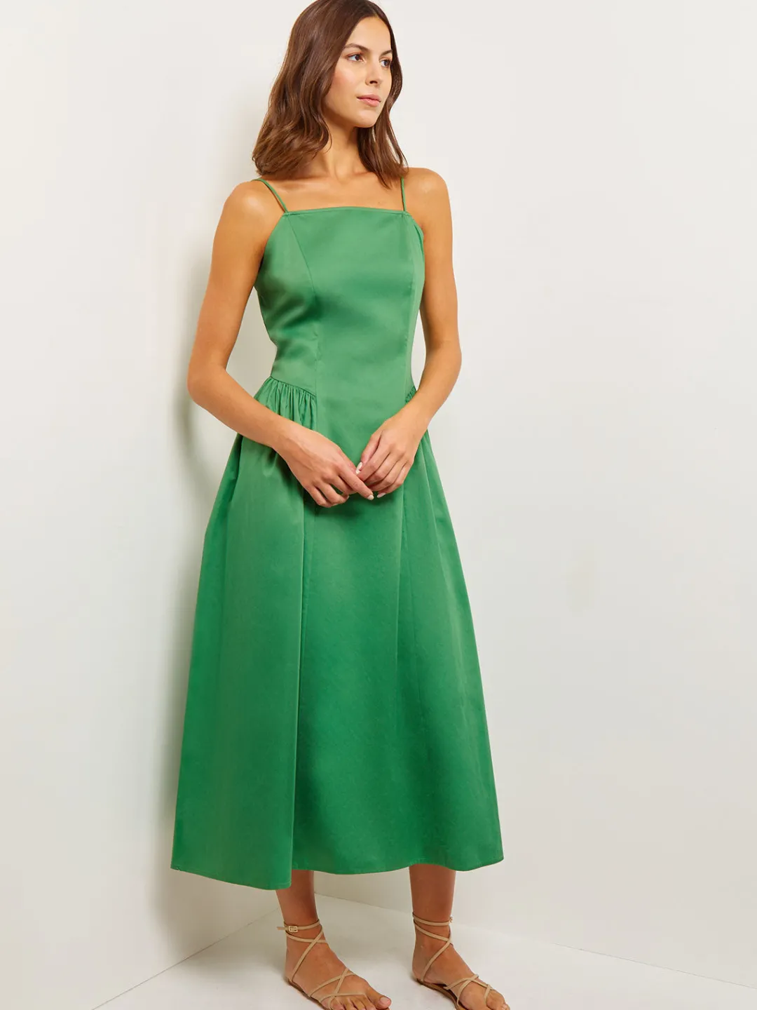Clearance Modern Fit & Flare Cotton Maxi Dress Dresses