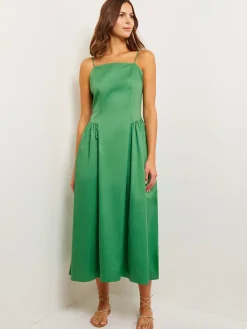 Clearance Modern Fit & Flare Cotton Maxi Dress Dresses