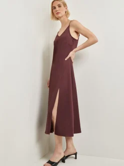 Discount Modern Fit A-Line Crepe de Chine Slip Maxi Dress Dresses