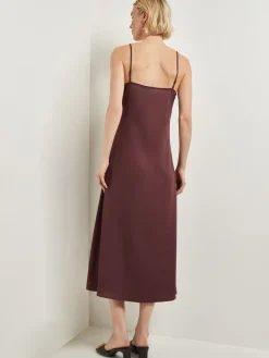 Discount Modern Fit A-Line Crepe de Chine Slip Maxi Dress Dresses