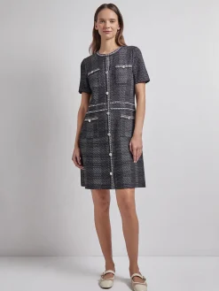 Outlet Modern Fit Bold Plaid Tweed Knit Sheath Dress Dresses
