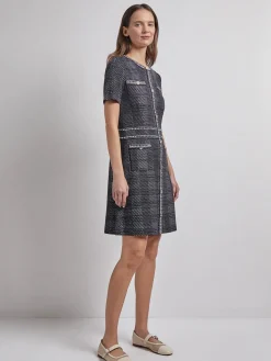 Outlet Modern Fit Bold Plaid Tweed Knit Sheath Dress Dresses