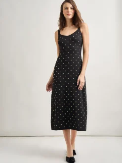 Discount Modern Fit Gold Stud Midi Soft Knit Tank Dress Dresses