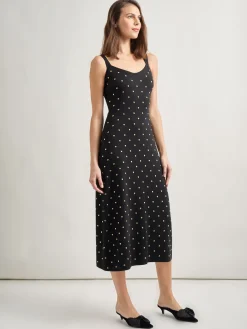 Discount Modern Fit Gold Stud Midi Soft Knit Tank Dress Dresses