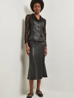 Sale Modern Fit Lace & Vegan Leather Corset Jacket Jackets & Coats