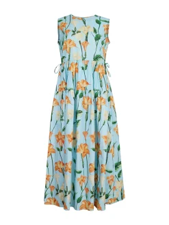 New Modern Fit Maxi Drop Waist Floral Cotton Dress Dresses
