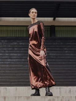 Fashion Modern Fit Sheer Shoulder Sequin A-Line Maxi Dress Dresses