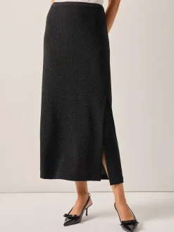 Best Modern Fit Sparkle Stretch Woven Straight Maxi Skirt Skirts