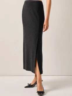 Best Modern Fit Sparkle Stretch Woven Straight Maxi Skirt Skirts