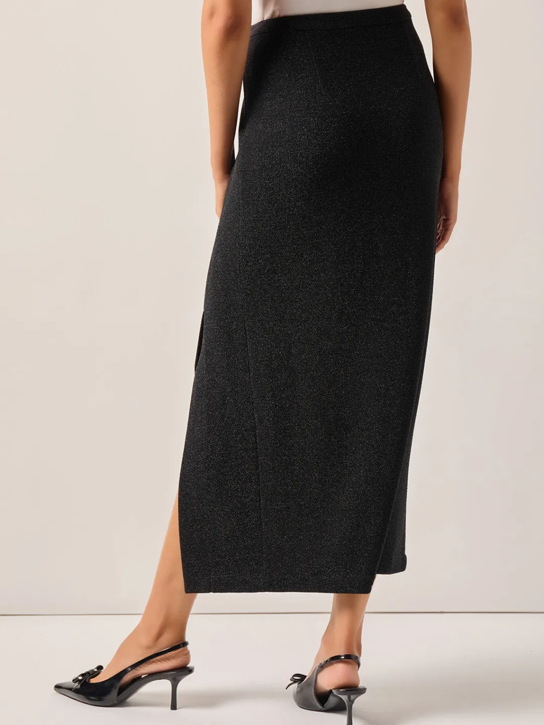 Best Modern Fit Sparkle Stretch Woven Straight Maxi Skirt Skirts