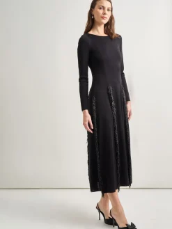Discount Modern Fit-and-Flare Sequin Princess Seam Knit Maxi Dress Dresses
