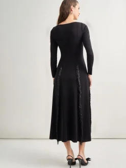 Discount Modern Fit-and-Flare Sequin Princess Seam Knit Maxi Dress Dresses