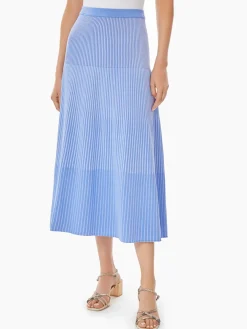Sale Multi-Stripe Soft Knit Midi Skirt Skirts