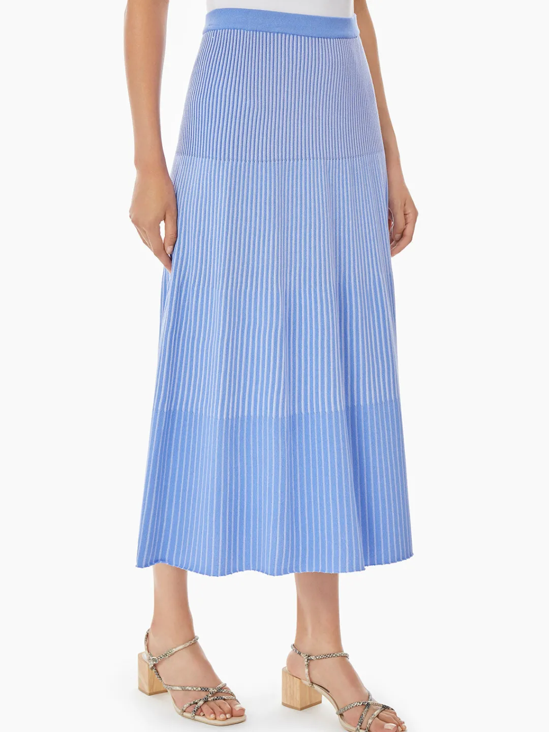 Sale Multi-Stripe Soft Knit Midi Skirt Skirts