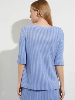 Best Multi-Stripe Soft Knit Tunic Tops & Tees