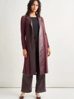 Sale Notched Collar Long Mixed Media Jacket Jackets & Coats