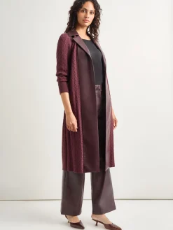 Sale Notched Collar Long Mixed Media Jacket Jackets & Coats