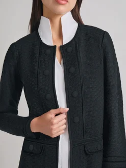 Sale Open Neck Tonal Detail Jacket Jackets & Coats