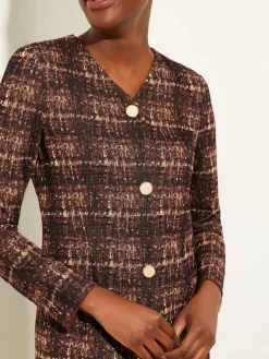 Discount Plaid Button-Front Knit Jacket Jackets & Coats