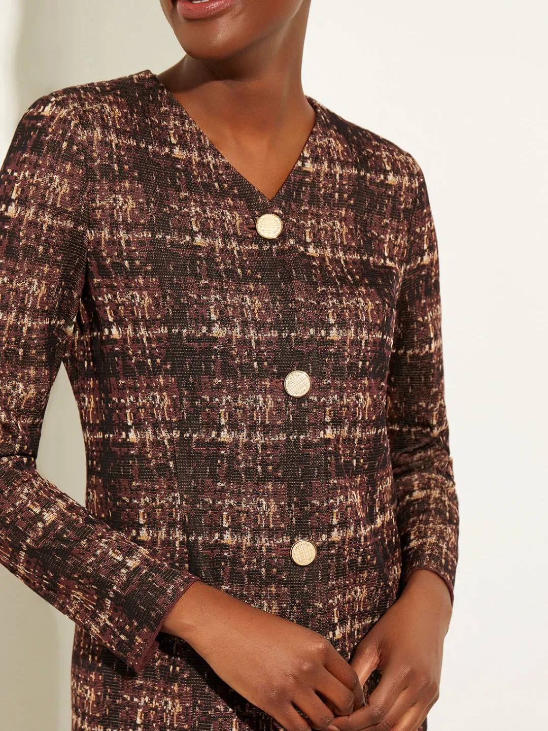 Discount Plaid Button-Front Knit Jacket Jackets & Coats