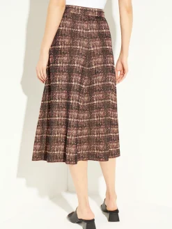 Sale Plaid Knit A-Line Midi Skirt Skirts