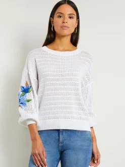 Sale Pointelle Top - Balloon Sleeve Sweater | Tops & Tees