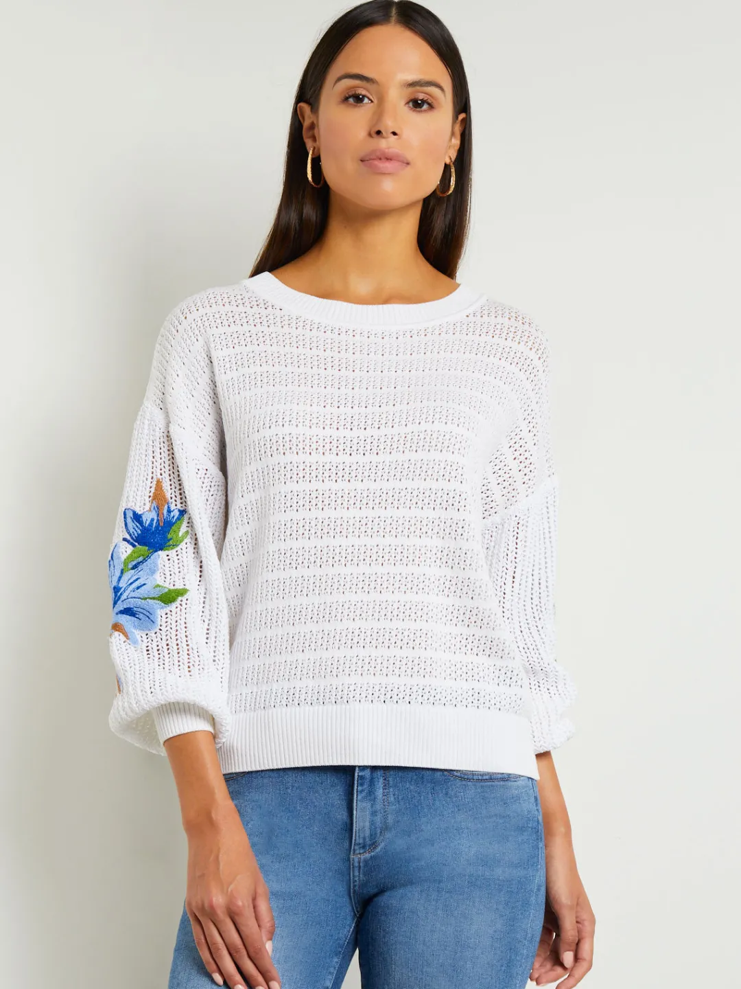 Sale Pointelle Top - Balloon Sleeve Sweater | Tops & Tees