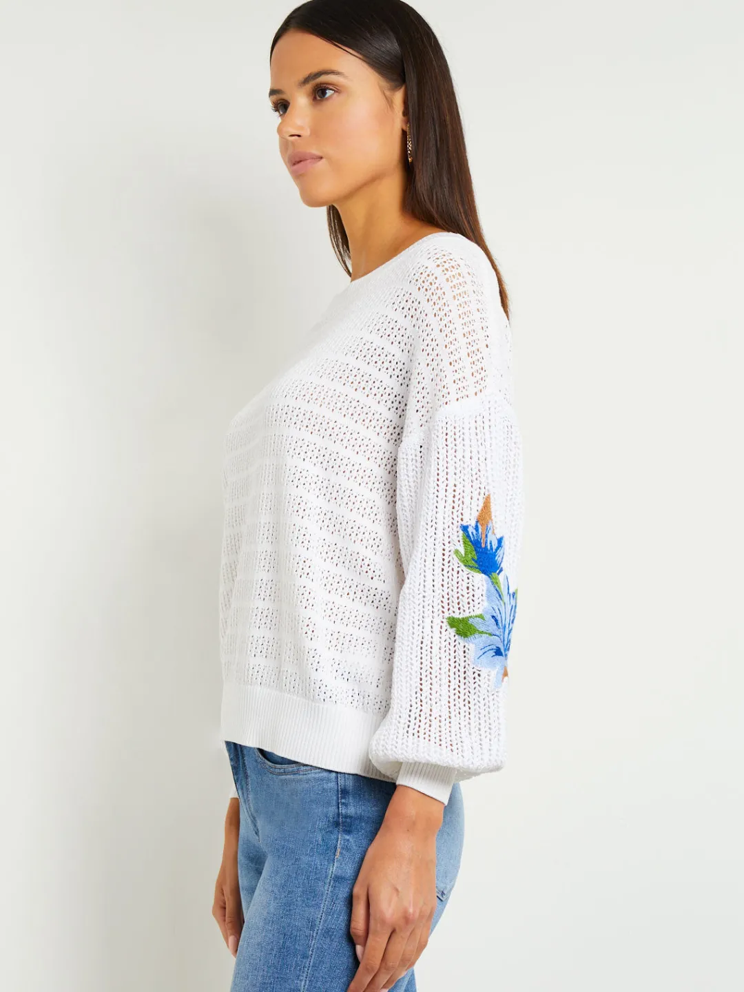 Sale Pointelle Top - Balloon Sleeve Sweater | Tops & Tees