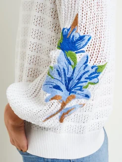 Sale Pointelle Top - Balloon Sleeve Sweater | Tops & Tees