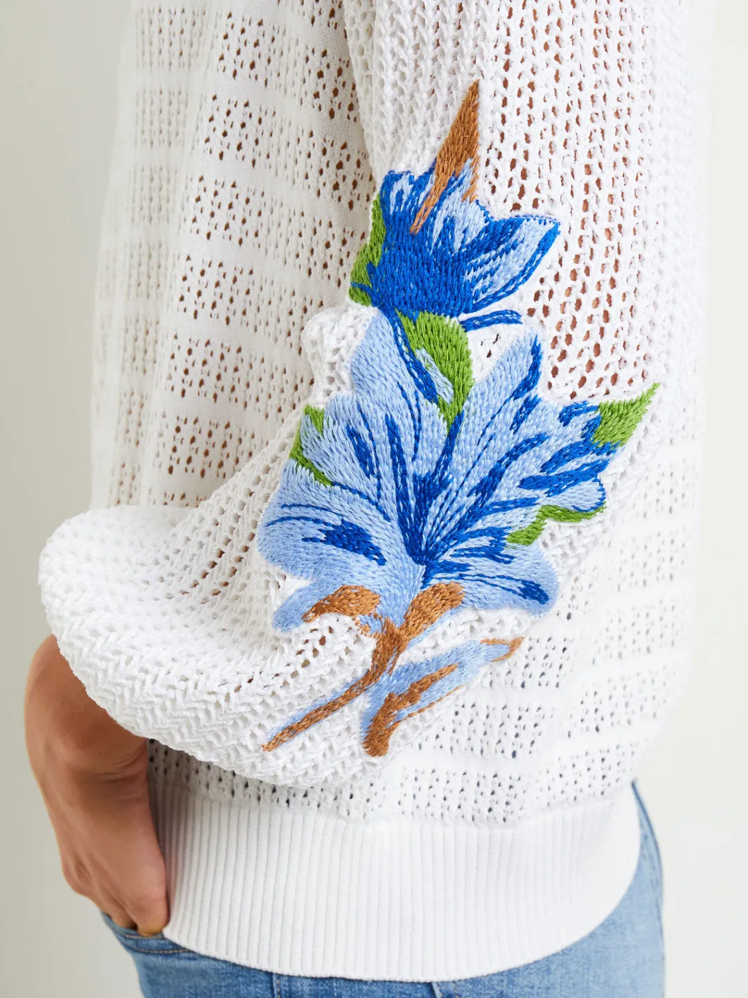 Sale Pointelle Top - Balloon Sleeve Sweater | Tops & Tees