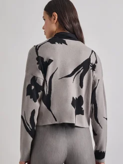 Sale Relaxed Fit Abstract Floral Soft Knit Jacket Jackets & Coats