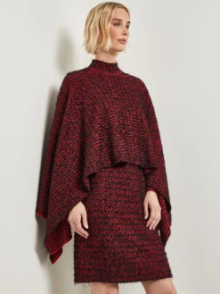 Discount Relaxed Fit Two-Tone Eyelash Knit Poncho Jackets & Coats