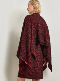 Discount Relaxed Fit Two-Tone Eyelash Knit Poncho Jackets & Coats