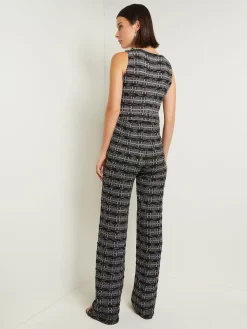 Sale Rhinestone Accent Tweed Knit Jumpsuit Pants & Shorts|Dresses