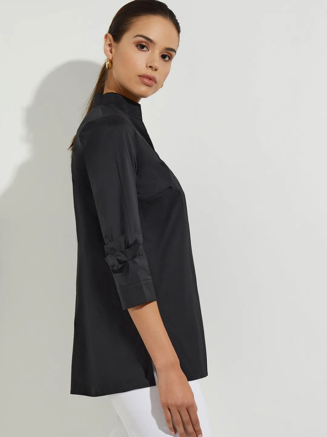 Clearance Ruche Sleeve Cotton Tunic Tops & Tees