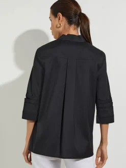 Clearance Ruche Sleeve Cotton Tunic Tops & Tees