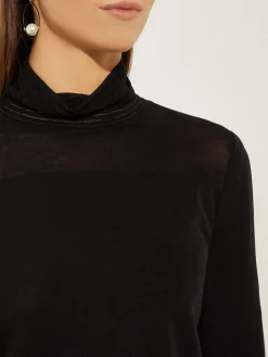 Sale Sheer Inset Turtleneck Tops & Tees