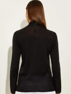 Sale Sheer Inset Turtleneck Tops & Tees
