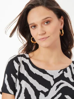 Best Short Sleeve Zebra Soft Knit Top Tops & Tees