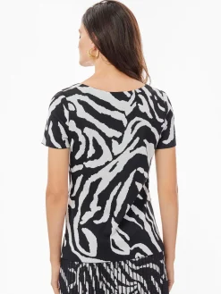 Best Short Sleeve Zebra Soft Knit Top Tops & Tees