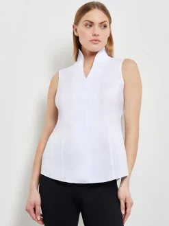 Discount Sleeveless Stretch Cotton Blouse Blouses & Shirts|Tops & Tees