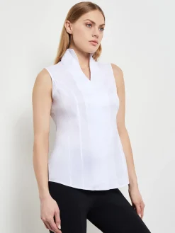 Discount Sleeveless Stretch Cotton Blouse Blouses & Shirts|Tops & Tees