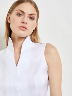 Discount Sleeveless Stretch Cotton Blouse Blouses & Shirts|Tops & Tees