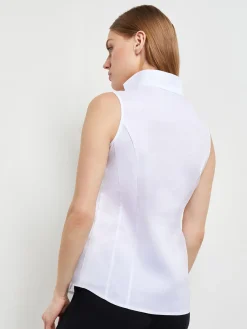 Discount Sleeveless Stretch Cotton Blouse Blouses & Shirts|Tops & Tees