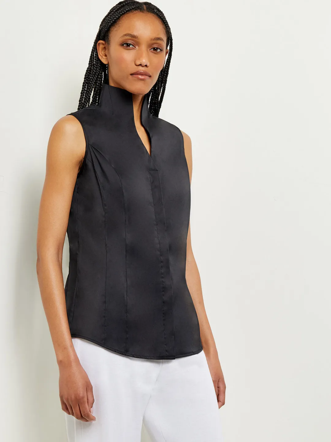Sale Sleeveless Stretch Cotton Blouse Blouses & Shirts|Tops & Tees