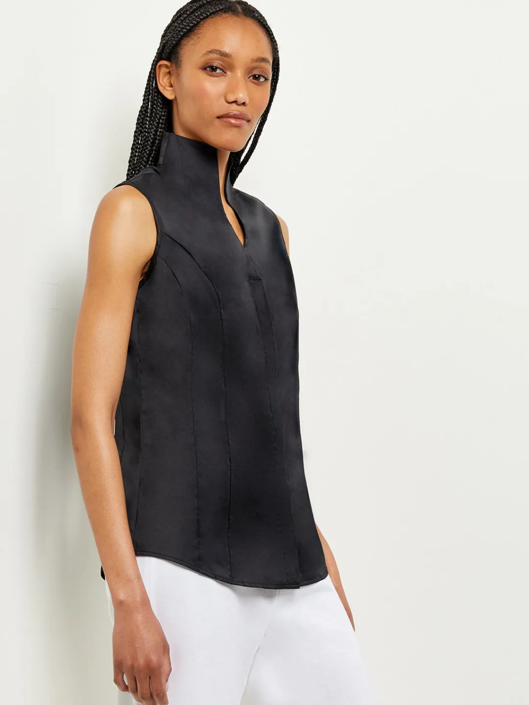 Sale Sleeveless Stretch Cotton Blouse Blouses & Shirts|Tops & Tees