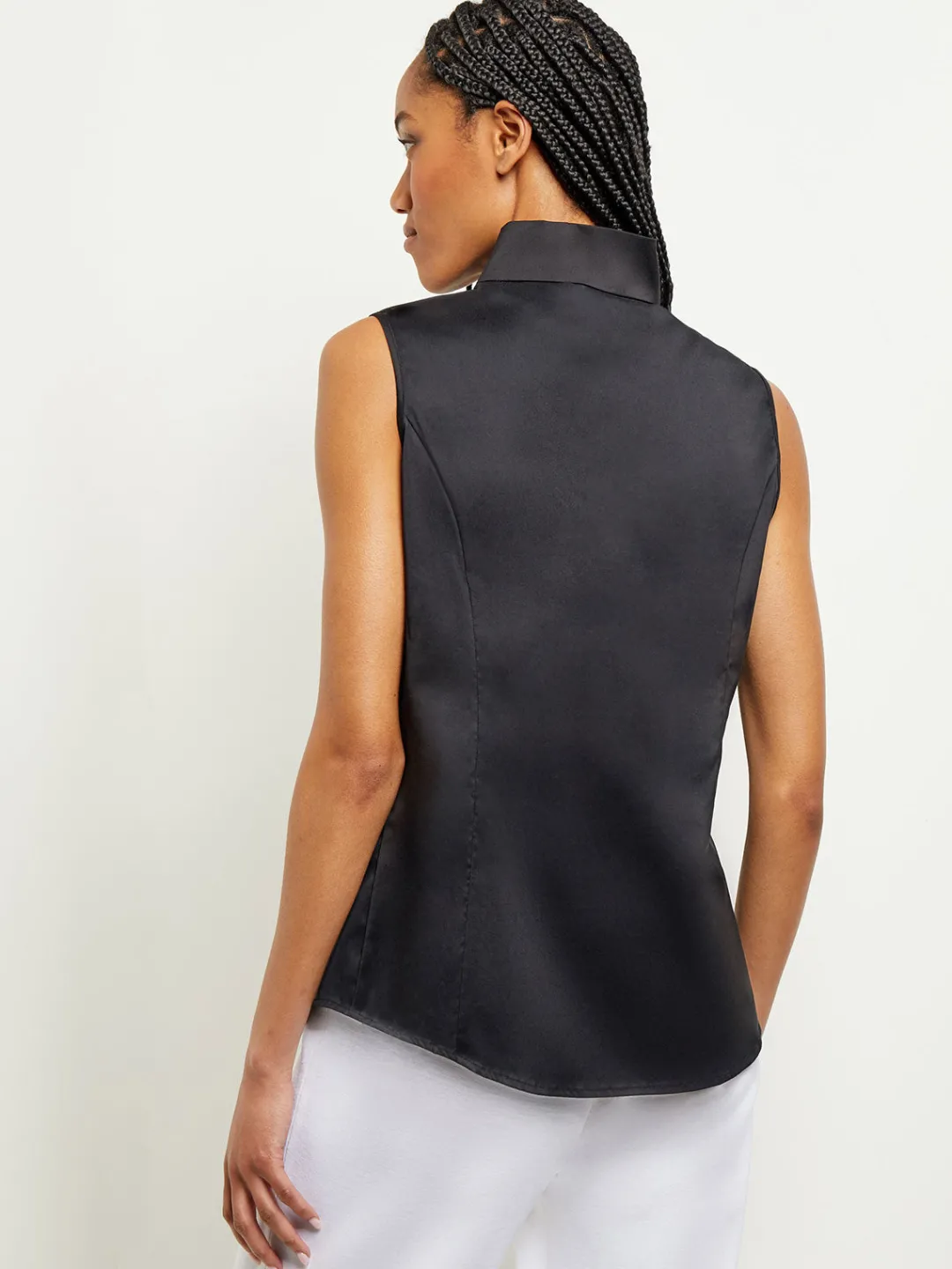 Sale Sleeveless Stretch Cotton Blouse Blouses & Shirts|Tops & Tees