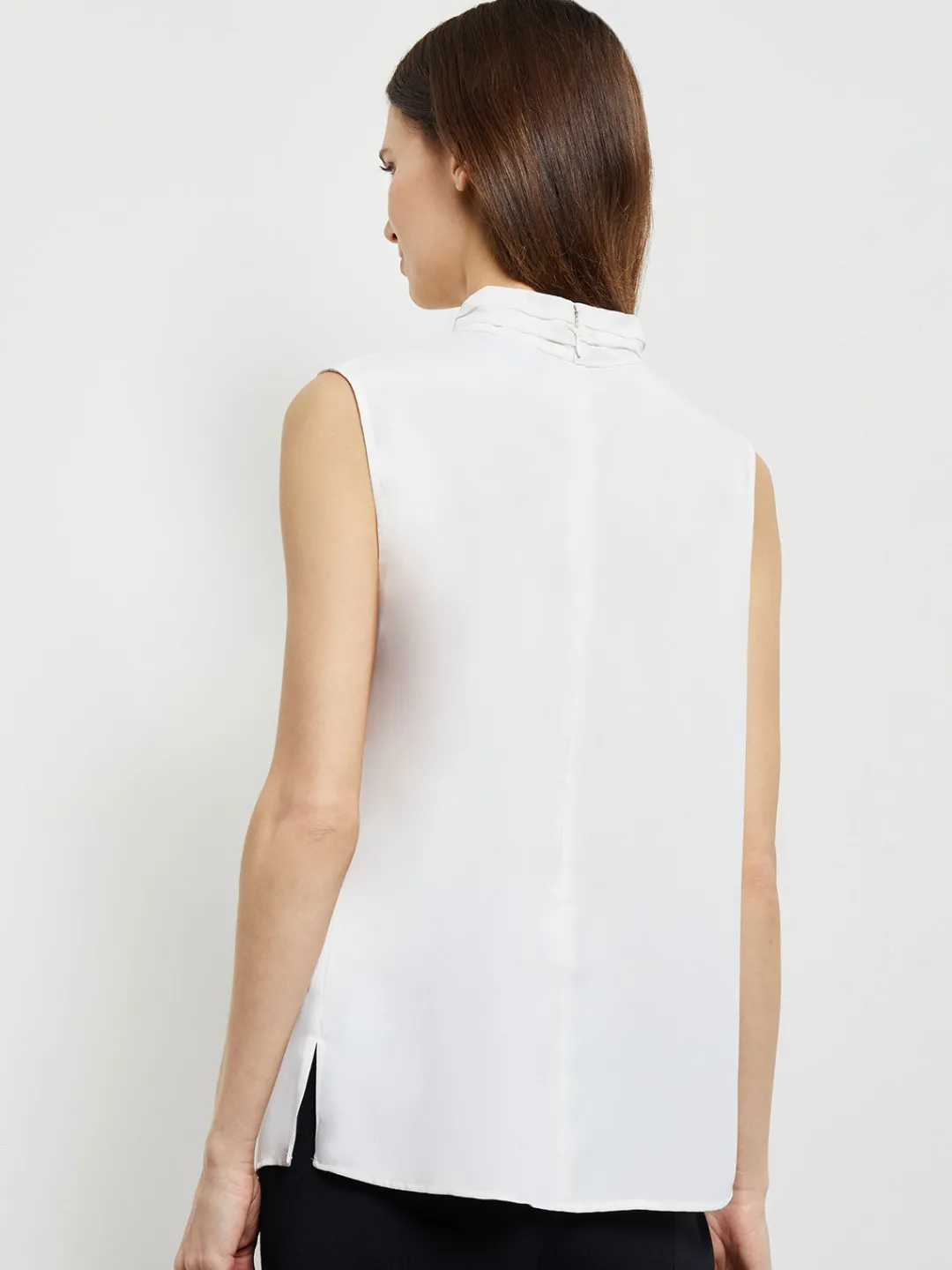 Sale Sleeveless Twist Neck Crepe De Chine Blouse Blouses & Shirts|Tops & Tees
